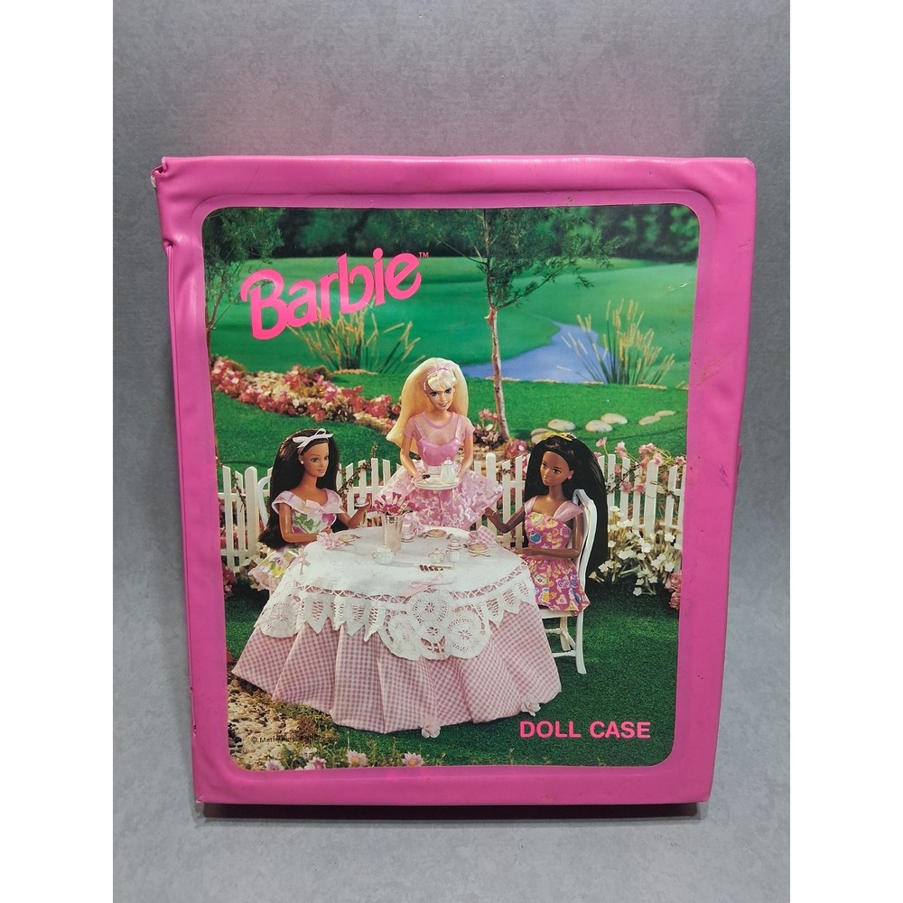 Vintage 1989 Mattel Pink BARBIE Doll Storage Case With Handle